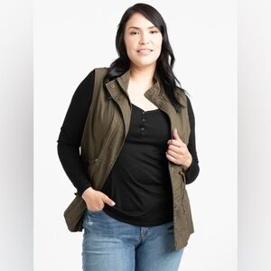 Warehouse One | Olive Green Utility Vest